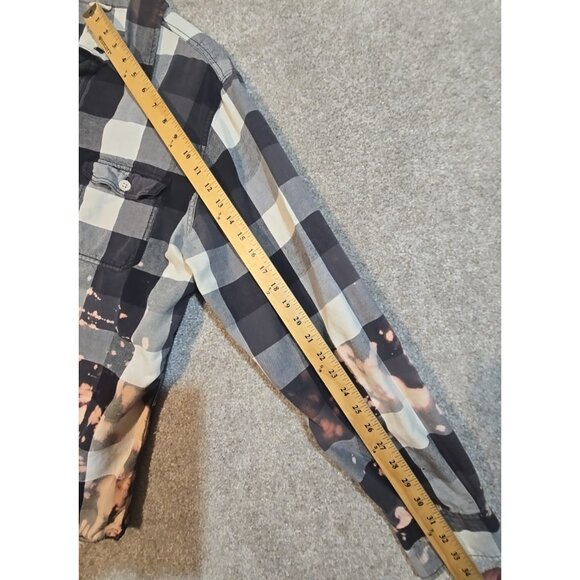 OOAK Upcycle Distressed Flannel Shacket Jason Friday the 13th Horror Boyfriend L - Picture 9 of 12